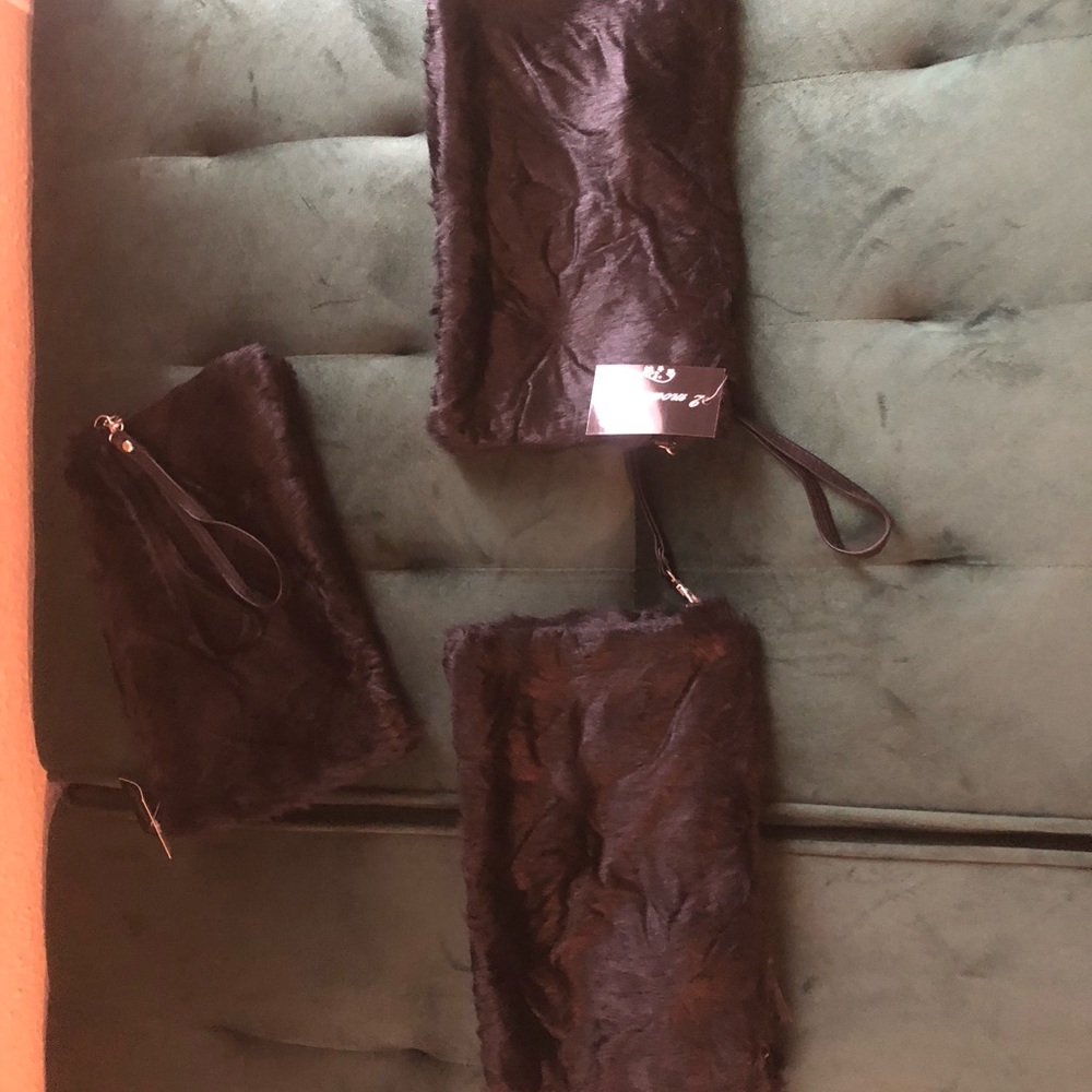 2 Midnight Black clutch purse